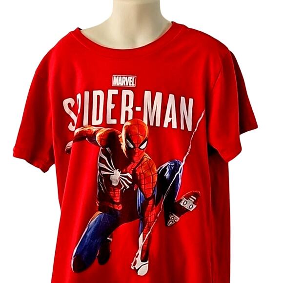 Excellent Marvel Spider-Man Boys Red Gamerverse Graphic Tee Shirt Size Medium - Picture 3 of 6